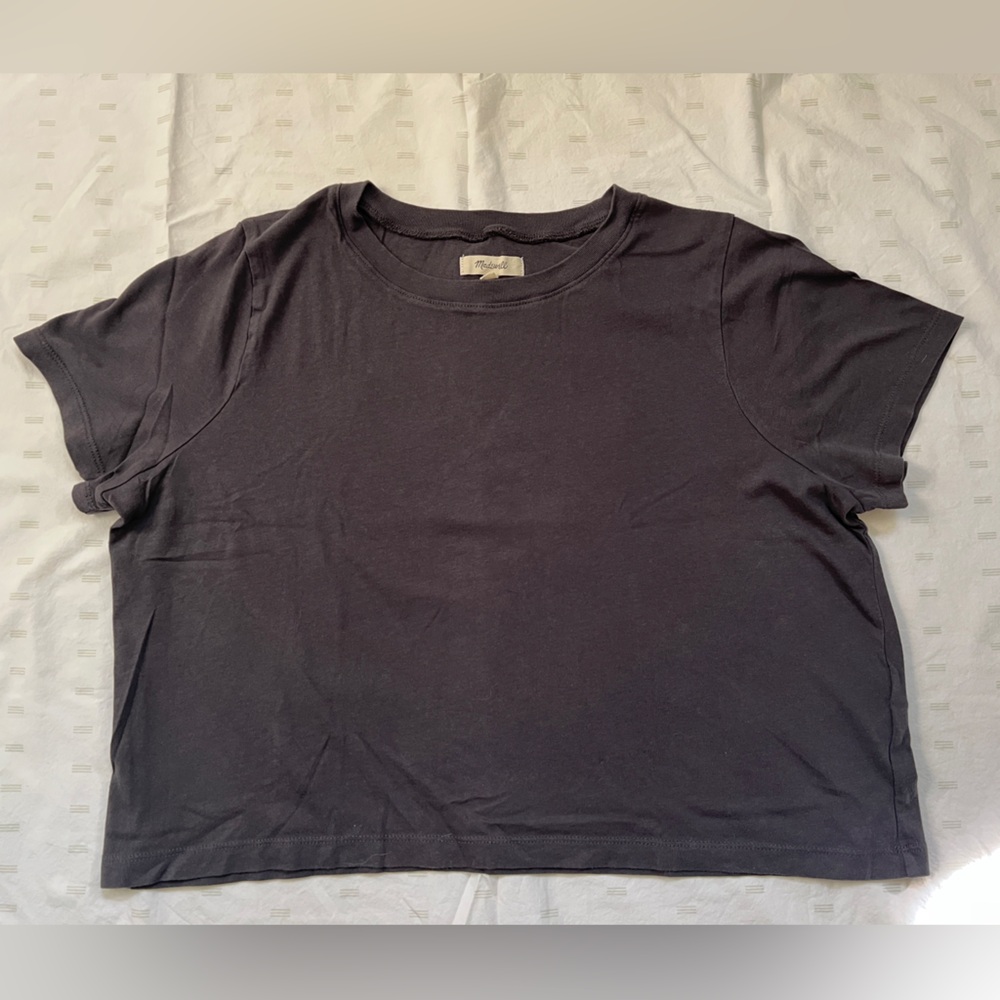 Madewell boxy cropped T-shirt grey medium